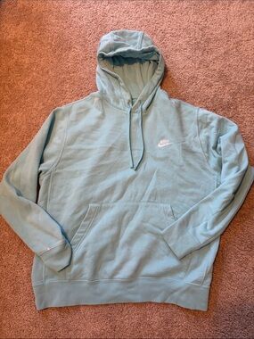 Nike Light Blue Pullover Hoodie with Front Pocket